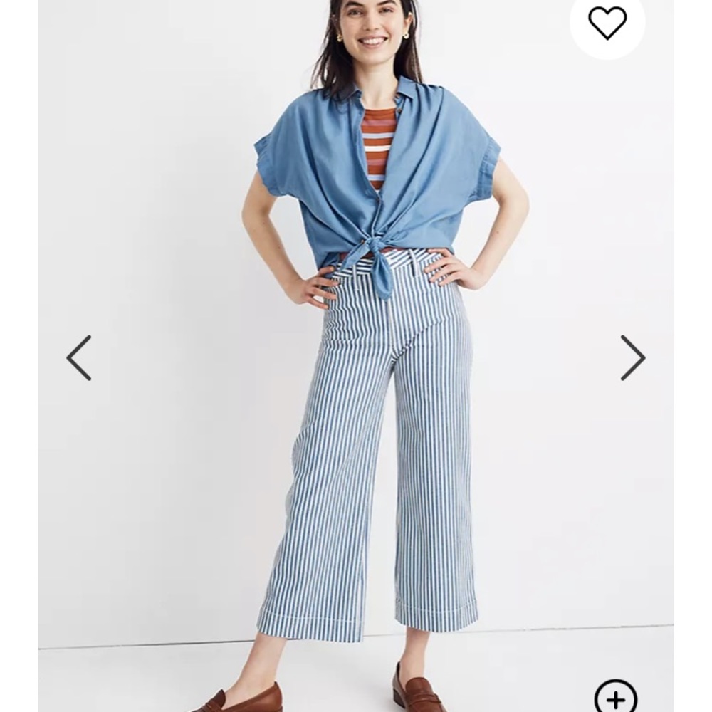 Madewell Emmett wide leg pant- railroad stripe